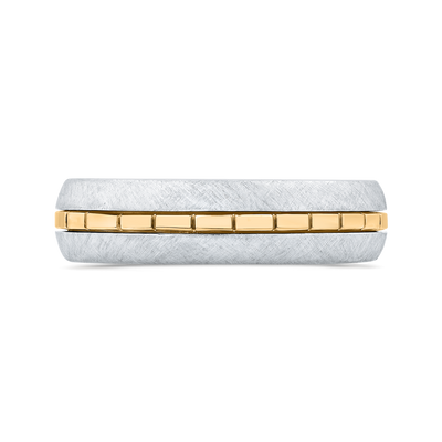 14K Two Tone Gold Men's Band