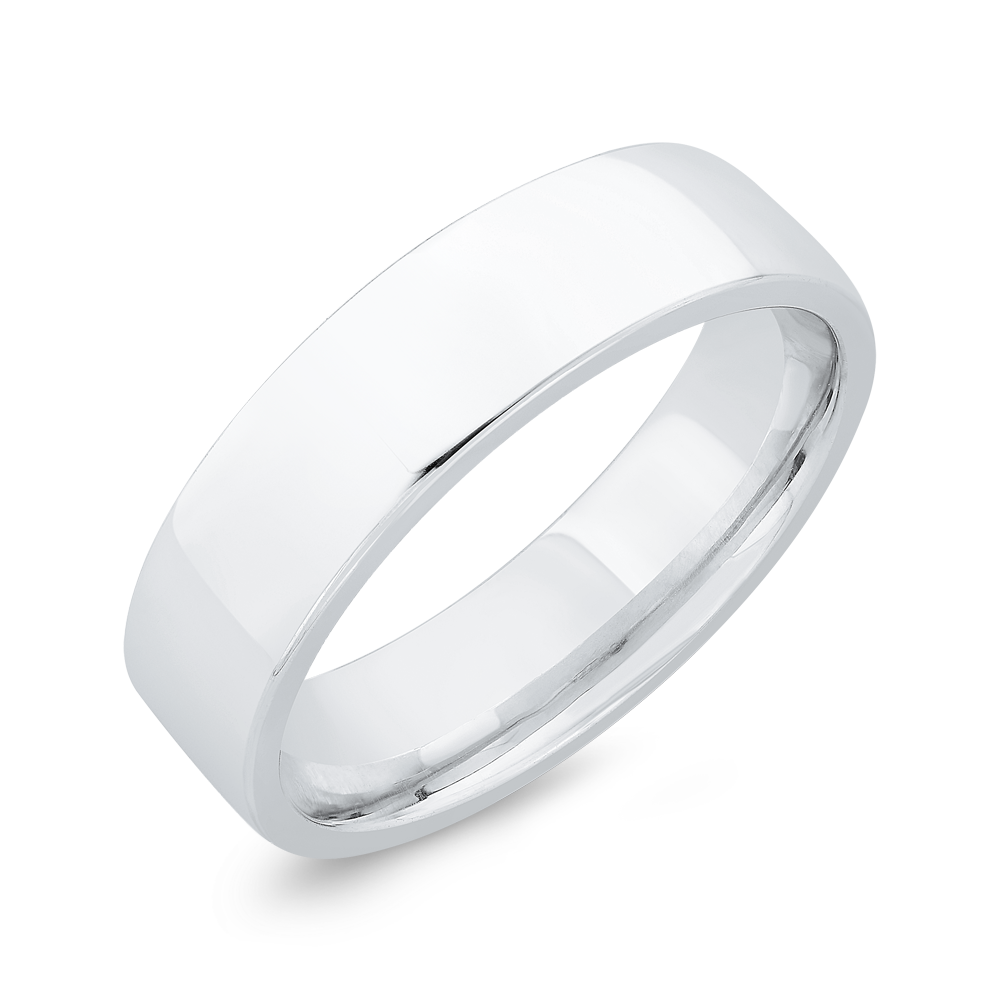 14K White Gold Men's Band