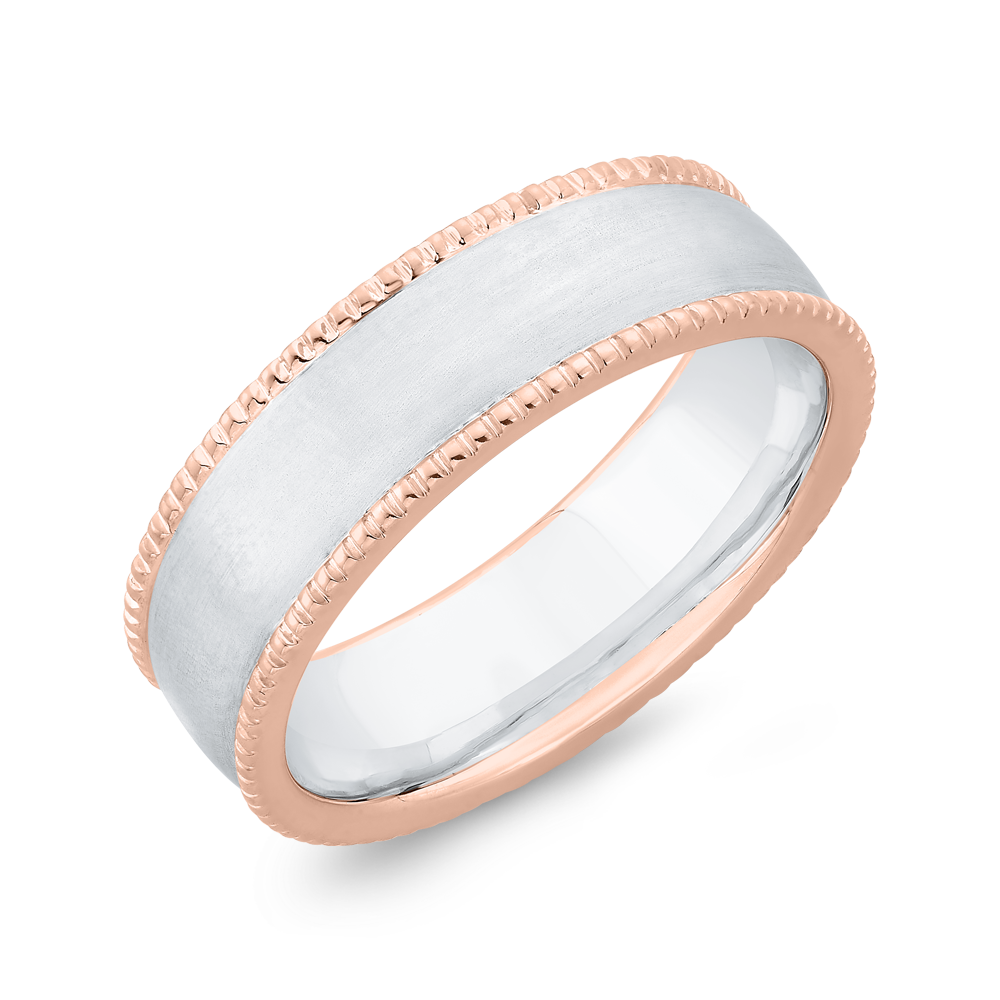 14K Two Tone Gold Men's Band