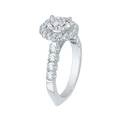 Oval Diamond Halo Engagement Ring In 14K White Gold (Semi-Mount)