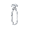 Oval Cut Diamond Halo Engagement Ring in 14K White Gold (Semi-Mount)