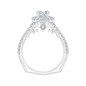 Oval Cut Diamond Halo Engagement Ring in 14K White Gold (Semi-Mount)