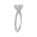 14K White Gold Oval Diamond Floral Engagement Ring (Semi-Mount)