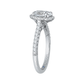 14K White Gold Oval Cut Diamond Halo Engagement Ring (Semi-Mount)