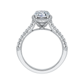 14K White Gold Oval Cut Diamond Halo Engagement Ring (Semi-Mount)