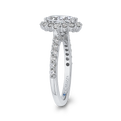 14K White Gold Oval Diamond Halo Engagement Ring (Semi-Mount)
