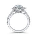 14K White Gold Oval Diamond Halo Engagement Ring (Semi-Mount)
