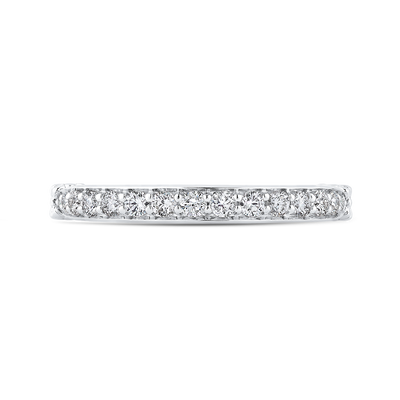 Round Diamond Half-Eternity Wedding Band in 14K White Gold