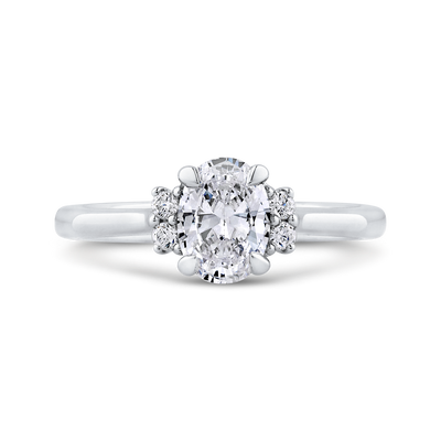 Oval Cut Diamond Engagement Ring in 14K White Gold (Semi-Mount)