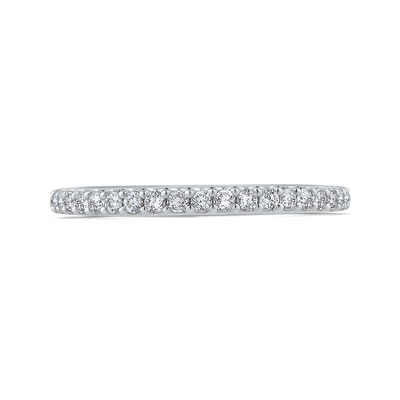 Round Diamond Half-Eternity Wedding Band in 14K White Gold