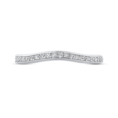 Round Diamond Wedding Band in 14K White Gold