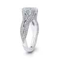 Split Shank Oval Cut Diamond Engagement Ring in 14K White Gold (Semi-Mount)