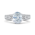 Split Shank Oval Cut Diamond Engagement Ring in 14K White Gold (Semi-Mount)