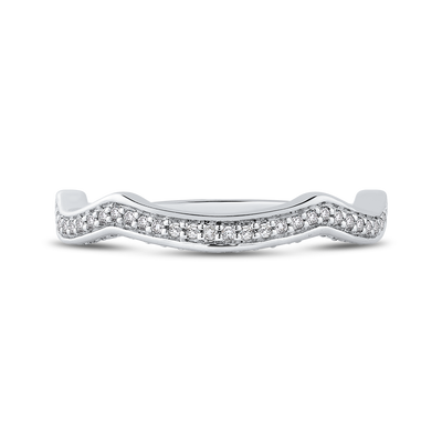 Round Diamond Half-Eternity Wedding Band in 14K White Gold