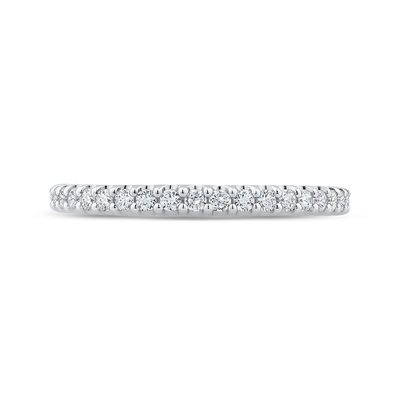 Half-Eternity Round Diamond Wedding Band in 14K White Gold