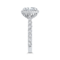 Oval Cut Diamond Halo Engagement Ring in 14K White Gold (Semi-Mount)