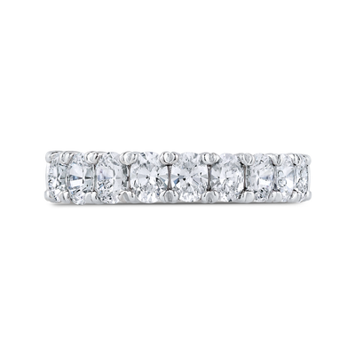 Oval Cut Diamond Half-Eternity Wedding Band in 14K White Gold