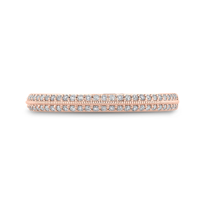 Round Diamond Half-Eternity Wedding Band in 14K Rose Gold