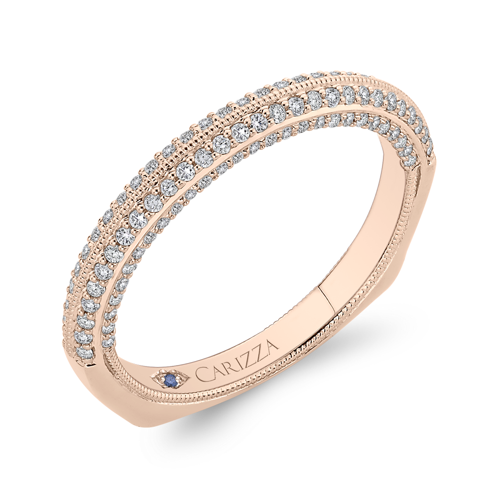 Round Diamond Half-Eternity Wedding Band in 14K Rose Gold