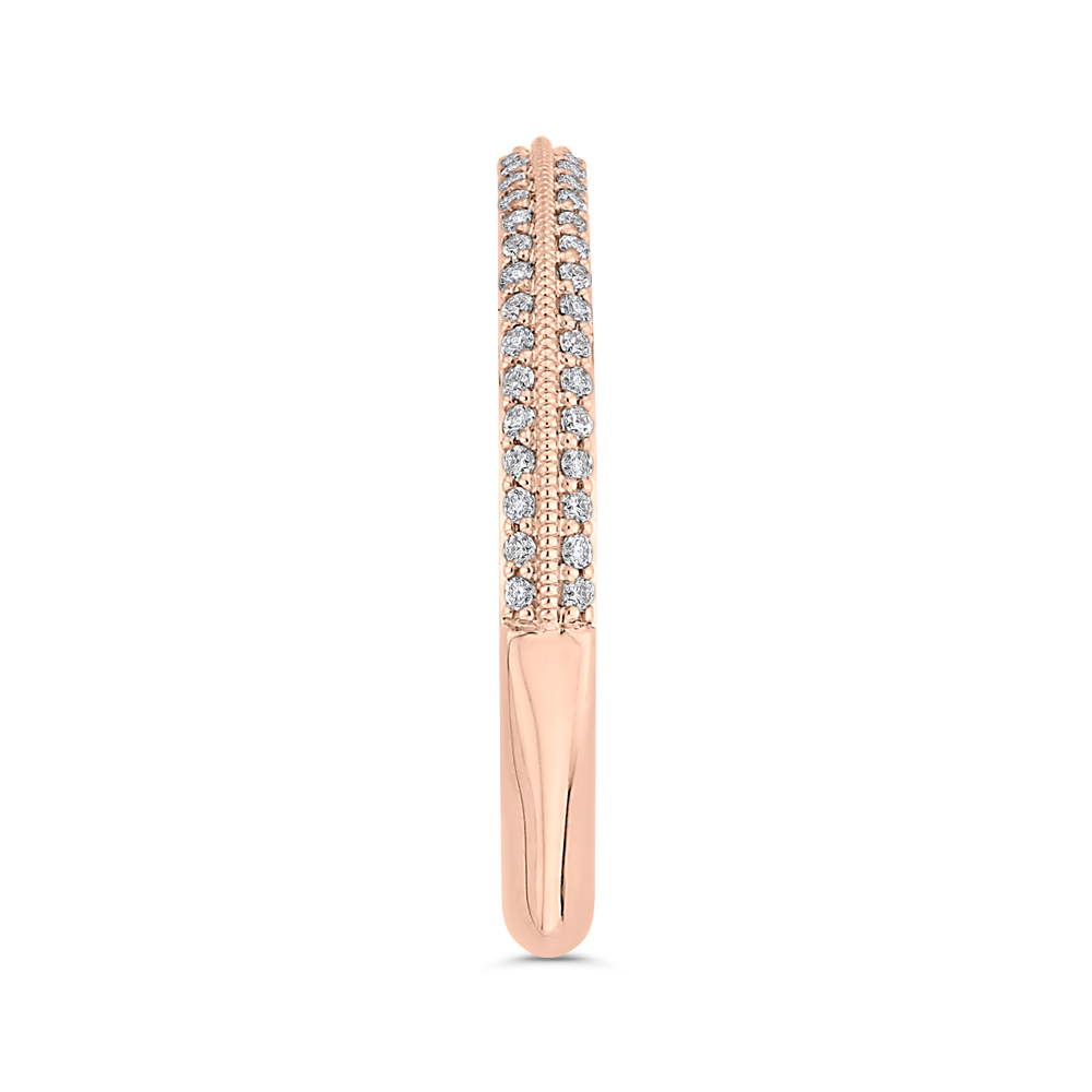 Round Diamond Half-Eternity Wedding Band in 14K Rose Gold