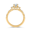 14K Yellow Gold Diamond Engagement Ring (Semi-Mount)