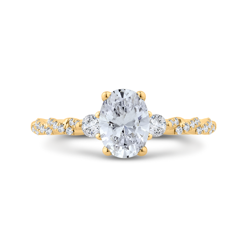 14K Yellow Gold Diamond Engagement Ring (Semi-Mount)