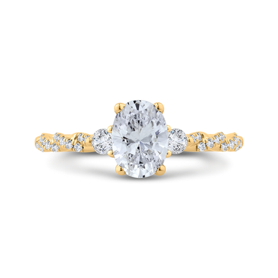 14K Yellow Gold Diamond Engagement Ring (Semi-Mount)