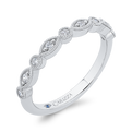 Round Half Run Diamond Wedding Band in 14K White Gold