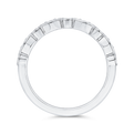 Round Half Run Diamond Wedding Band in 14K White Gold