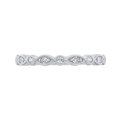 Round Half Run Diamond Wedding Band in 14K White Gold