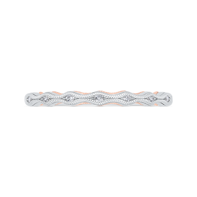 Diamond Wedding Band in 14K Two Tone Gold