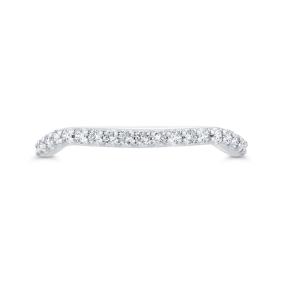 3/4 Run Round Diamond Wedding Band in 14K White Gold