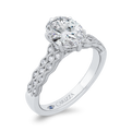 Oval Cut Diamond Engagement Ring with Milgrain 14K White Gold (Semi-Mount)