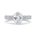 Oval Cut Diamond Engagement Ring with Milgrain 14K White Gold (Semi-Mount)