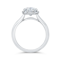 Oval Cut Diamond Halo Engagement Ring in 14K White Gold (Semi-Mount)