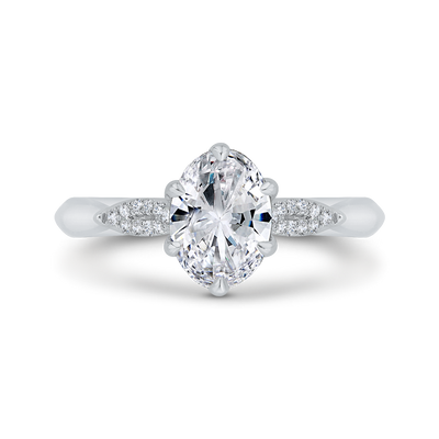 Oval Cut Diamond Engagement Ring in 14K White Gold (Semi-Mount)