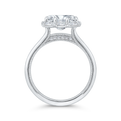 Oval Cut Diamond Cathedral Engagement Ring in 14K White Gold (Semi-Mount)