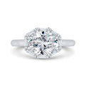 Oval Cut Diamond Cathedral Engagement Ring in 14K White Gold (Semi-Mount)