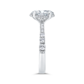 14K White Gold Oval Cut Diamond Halo Engagement Ring  (Semi-Mount)