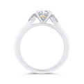 14K Two Tone Gold Three Stone Plus Round Diamond Engagement Ring