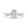 14K White Gold Oval Diamond Engagement Ring (Semi-Mount)