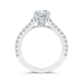 14K White Gold Oval Diamond Engagement Ring (Semi-Mount)