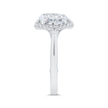 14K White Gold Oval Cut Diamond Engagement Ring (Semi-Mount)