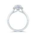 14K White Gold Oval Cut Diamond Engagement Ring (Semi-Mount)