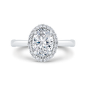 14K White Gold Oval Cut Diamond Engagement Ring (Semi-Mount)