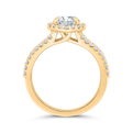 14K Yellow Gold Oval Cut Diamond Engagement Ring (Semi-Mount)