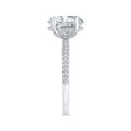 14K White Gold Oval Cut Diamond Engagement Ring (Semi-Mount)