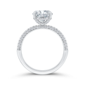14K White Gold Oval Cut Diamond Engagement Ring (Semi-Mount)