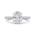 14K White Gold Oval Cut Diamond Engagement Ring (Semi-Mount)