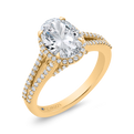 14K Yellow Gold Oval Cut Diamond Engagement Ring (Semi-Mount)